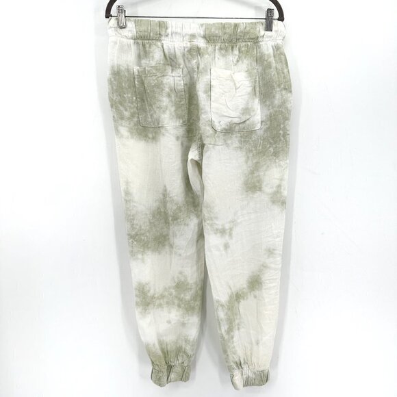 Bella Dahl Mint Green Linen Tie Dye Beach Boho Coastal Pull On Large Jogger Pant - Picture 4 of 7
